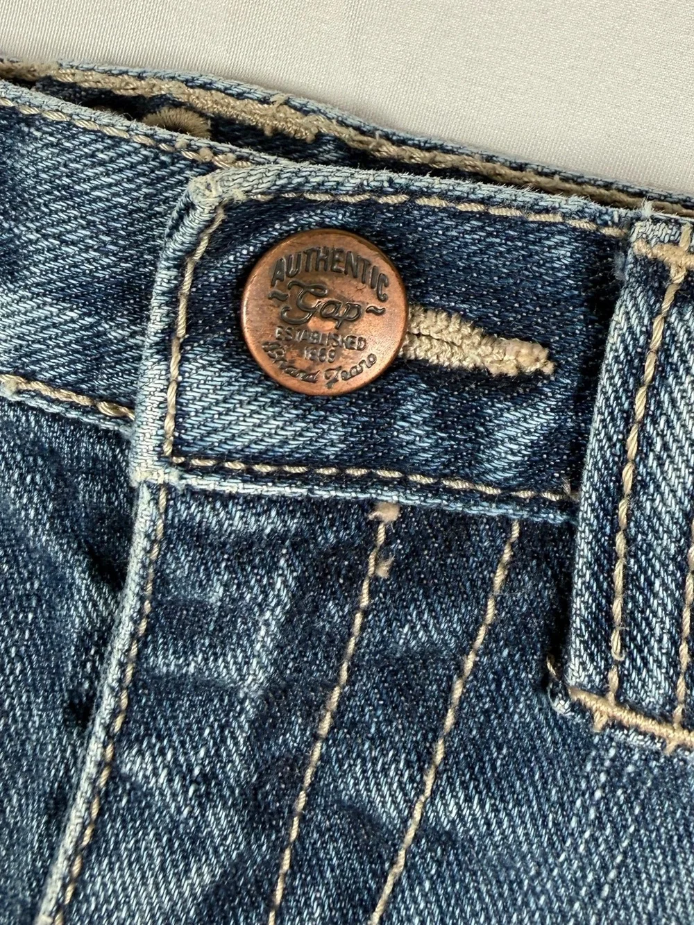 VINTAGE GAP Girls Denim Mini Skirt 18-24m Y2K Stretch Jean Skirt Western Cowgirl